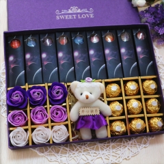 星空棒棒糖果礼盒装巧克力组合零食创意送女友生日情人节礼物花
