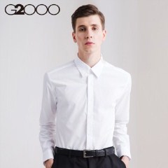 G2000衬衫男长袖防皱商务男装 休闲正装衣服修身薄款白色上班衬衣 09/180