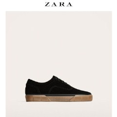 ZARA  男鞋 黑色皮革休闲鞋 15423202040 黑色